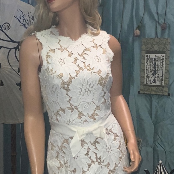 VINTAGE 60’S FLORAL LACE MAXI DRESS W/NUDE SLIP 6 - Picture 2 of 14